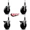 Service Caster 5'' Phenolic Wheel Swivel 3/4'' Expand Stem Caster Set 2 Brakes, 4PK SCC-EX20S514-PHS-2-PLB-2-34 - alternate 3